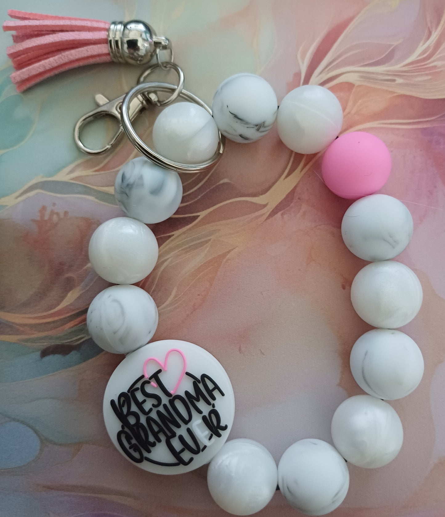 Best Grandma Ever Marble Charm Bracelet Clip 💕👵