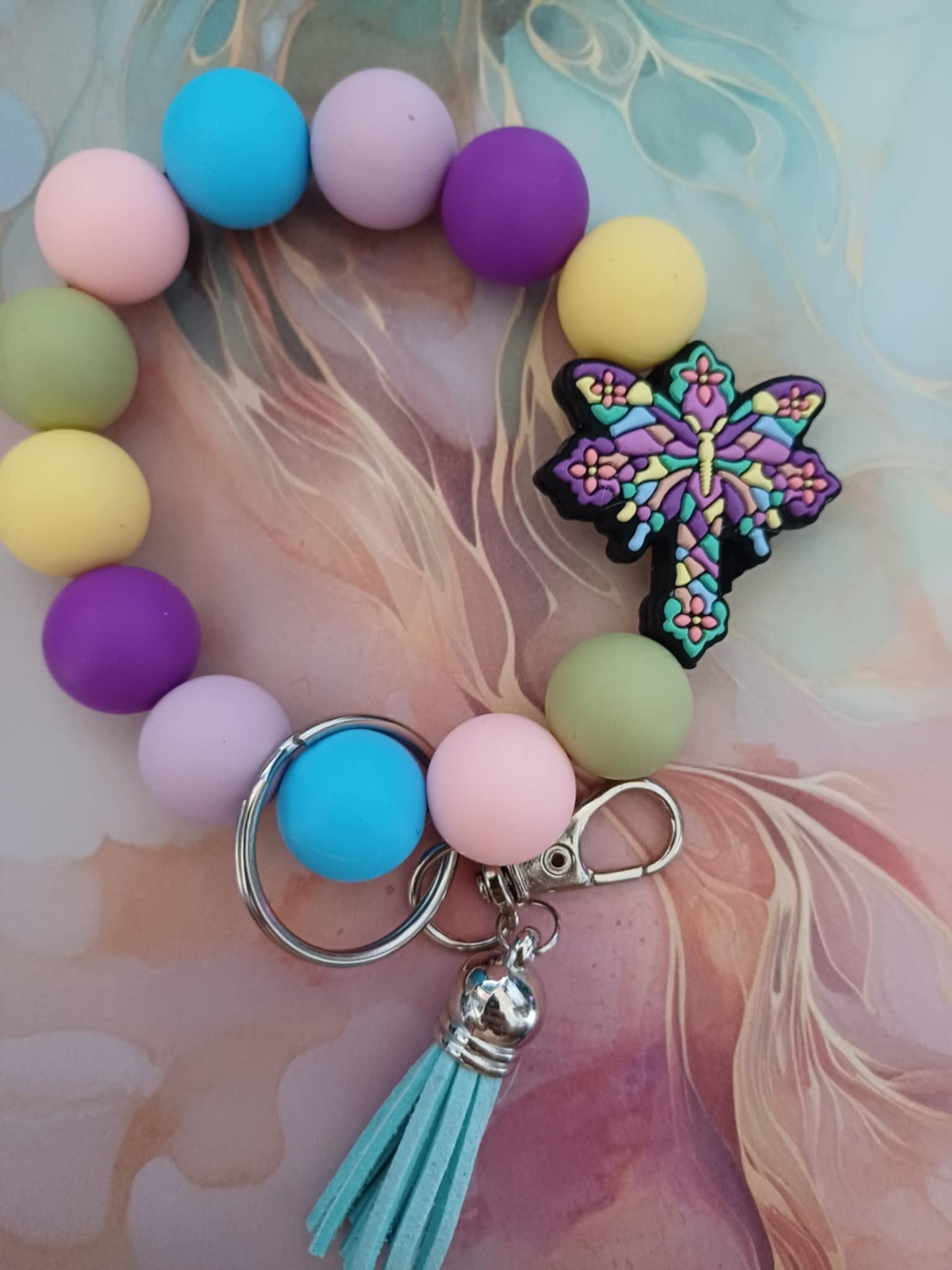 🌈✝️ Geometric Cross Charm Bracelet