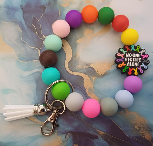 "No One Fights Alone" Awareness Bracelet Clip 🎗️🌈